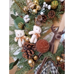 Wieniec zimowy świąteczny Zielony Leśna Opowieść 60 cm